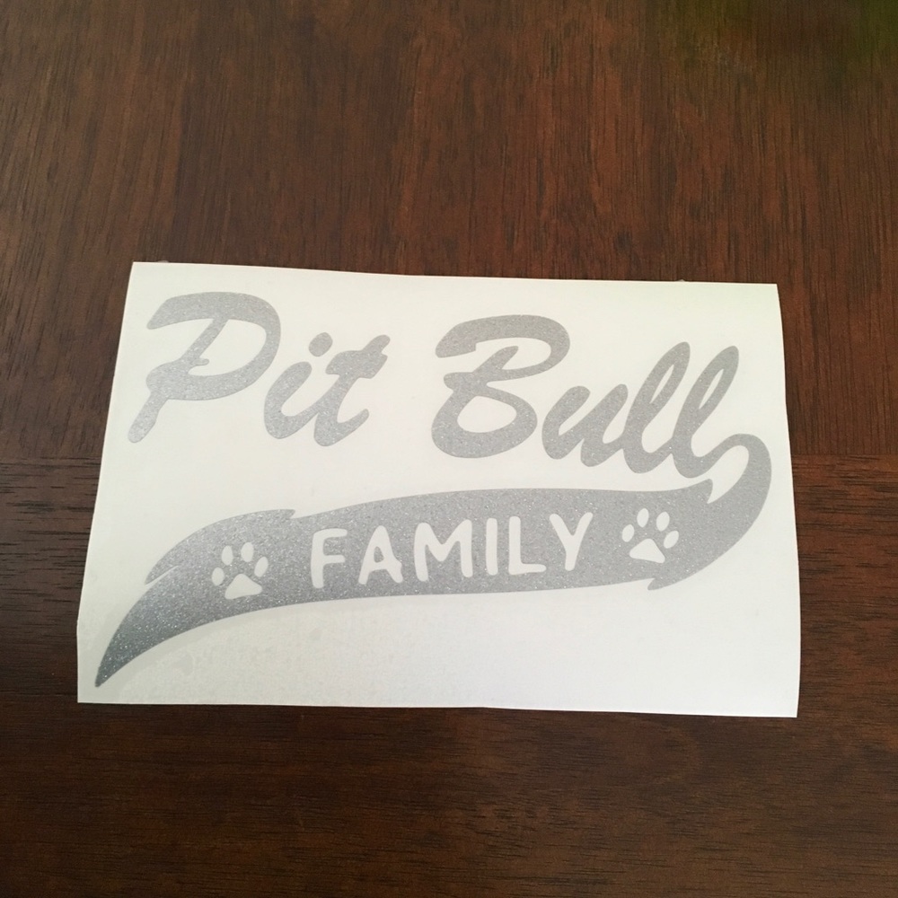 Pit Bull family vinyl decal